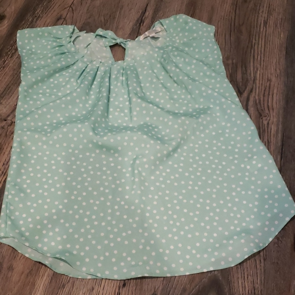 Mint green short sleeve blouse